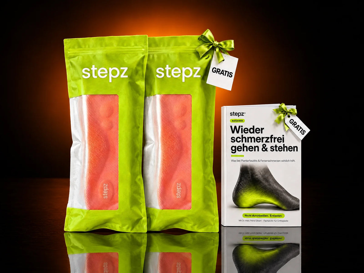 2 Paar stepz® Entlastungssohlen, davon 1 gratis + Ratgeber